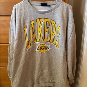 NBA Gray and Yellow Lakers Sweatshirt